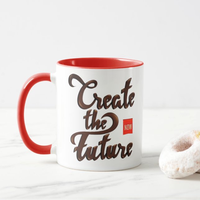 Créer l'avenir maintenant - Citation Vintage Mug (Avec donut)