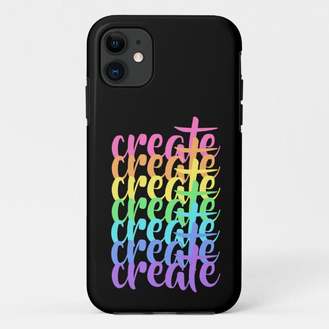 "Créer" Rainbow iPhone 11 Coque (Dos)