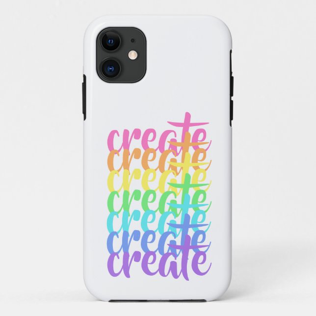"Créer" Rainbow iPhone 11 Coque (Dos)