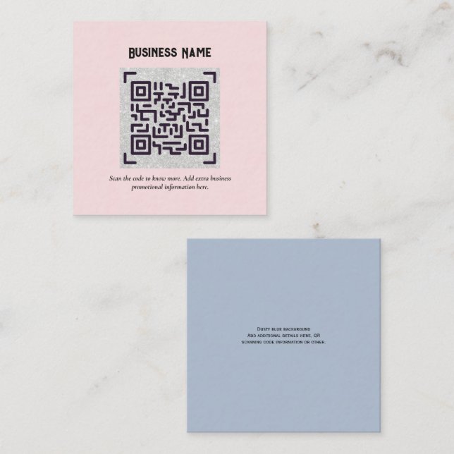 Créer son propre Carte de visite de code QR - Beau (Devant / Derrière)