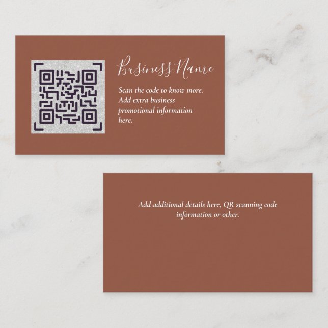 Créer son propre Carte de visite de code QR - Beau (Devant / Derrière)