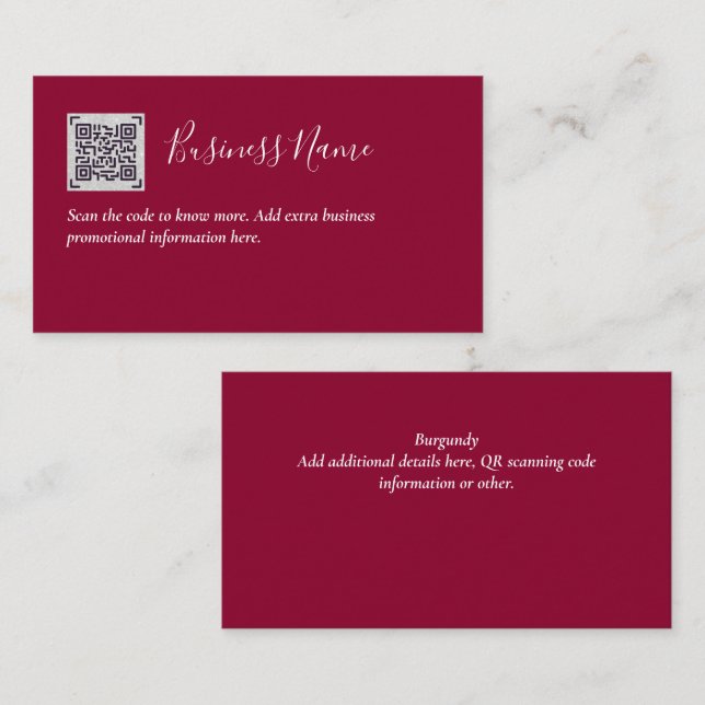 Créer son propre Carte de visite de code QR - Beau (Devant / Derrière)