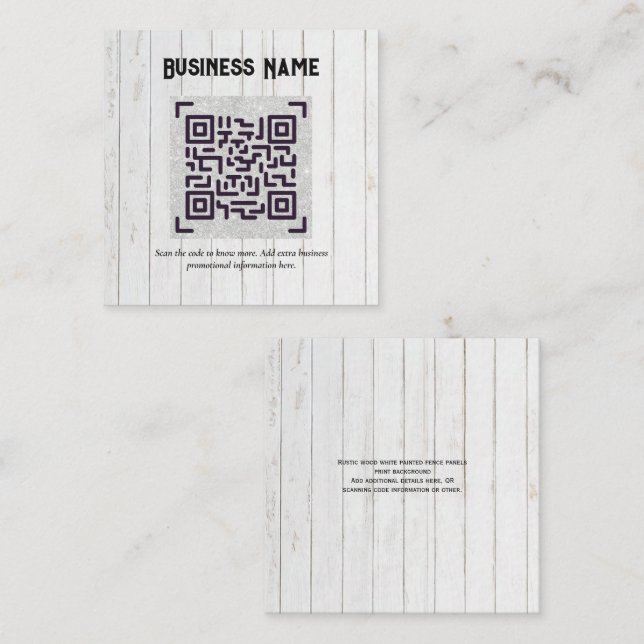 Créer son propre Carte de visite de code QR - Beau (Devant / Derrière)