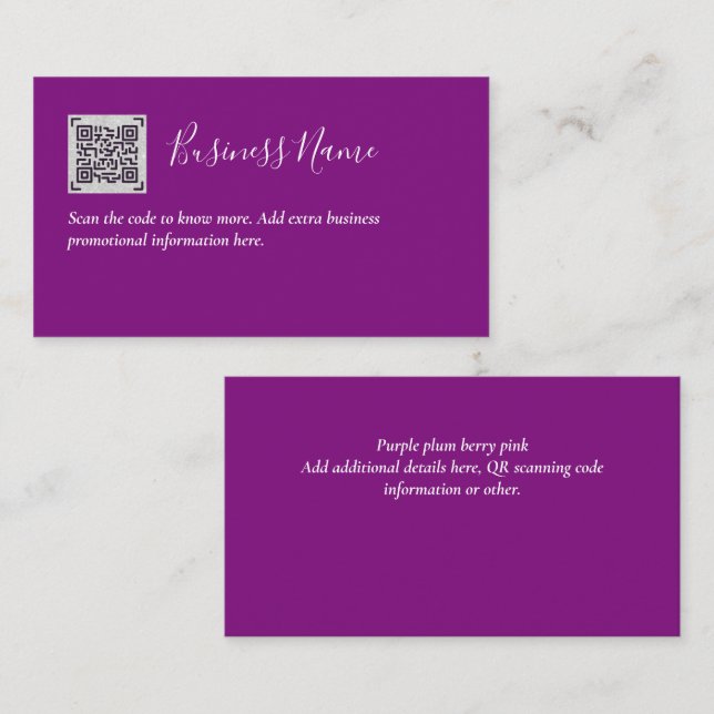 Créer son propre Carte de visite de code QR - Beau (Devant / Derrière)