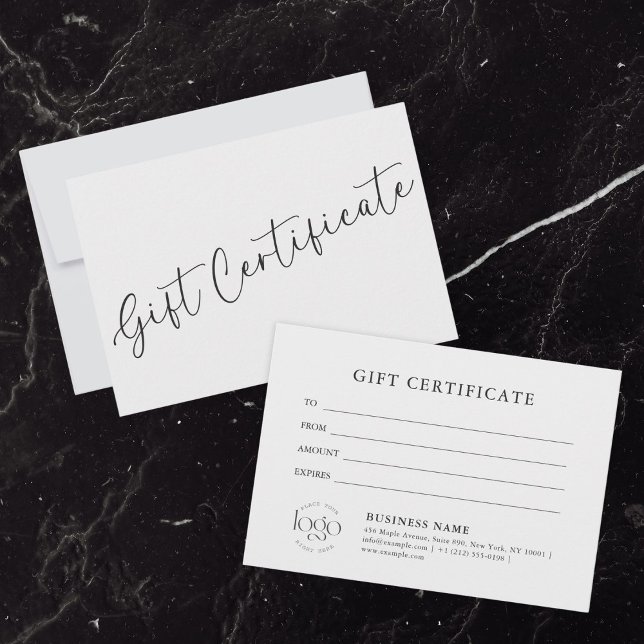 Créer un certificat-cadeau | Carte-cadeau d'entrep (personalized custom business gift certificate for employees)