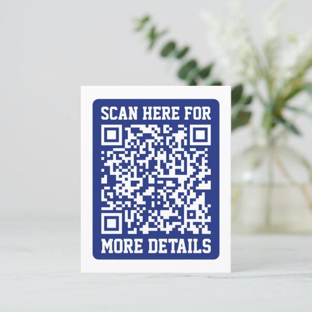 Créer un code QR scannable | Bleu marine (modifiab (Debout devant)