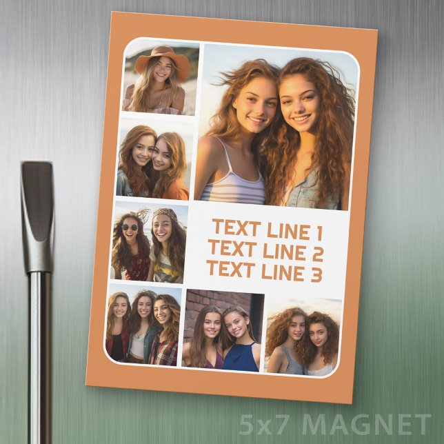 Créer un collage photo avec 7 images - Aimant (Photo Magnet - 5x7 size)