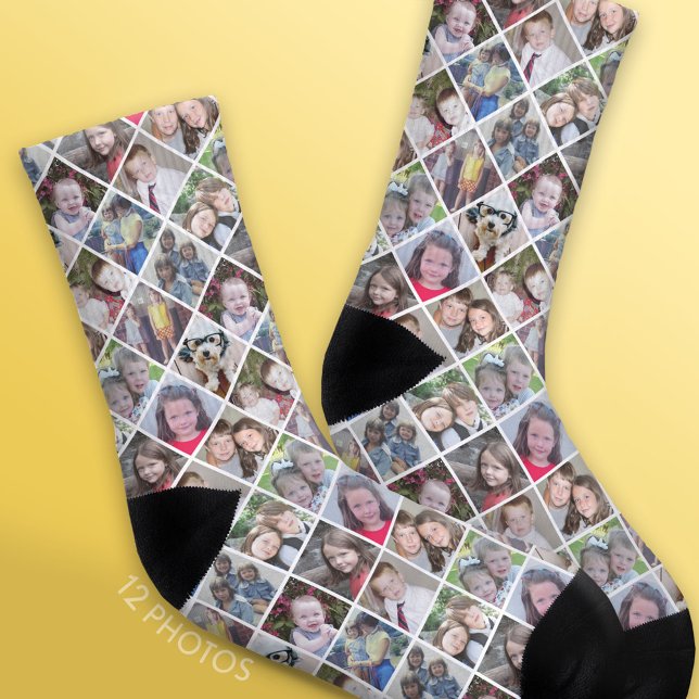 Créer un collage photo personnalisé avec 12 photos (Custom Photo Socks)