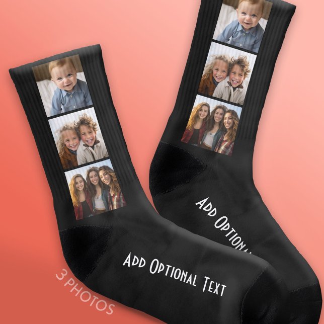 Créer un collage photo personnalisé avec 3 photos (Custom Photo Socks)