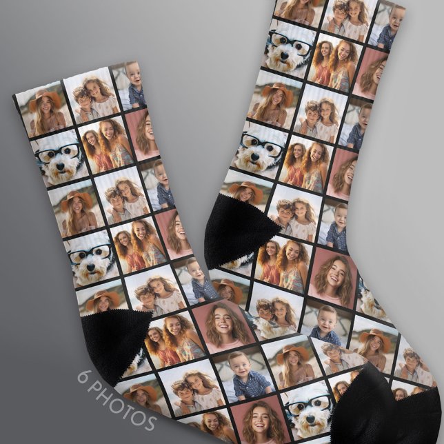 Créer un collage photo personnalisé avec 6 photos  (Custom Photo Socks)
