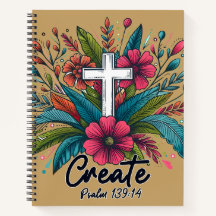 Créer un journal croix florale chrétienne | Psaume