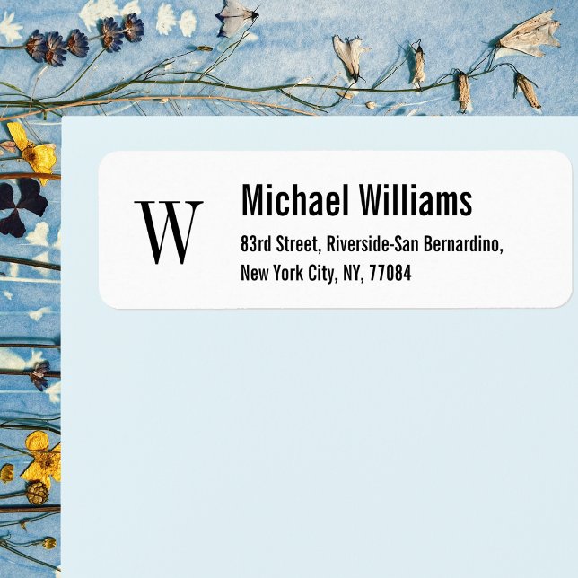 Créer un monogramme personnalisé Étiquette d'adres (Create Custom Monogram Modern Return Address Label)