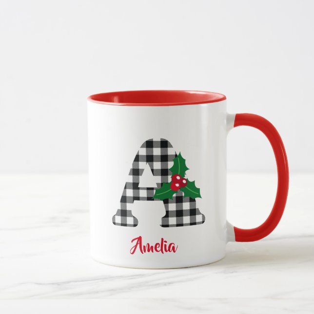 Créer Un Nom Personnalisé Initiale Une Mug De Noël (Droite)