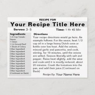 Créer une carte de recette
