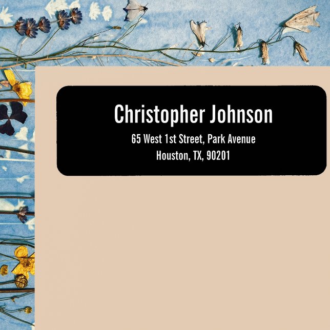 Créer une étiquette d'adresse de retour moderne en (Create Custom Black Modern Return Address Label)