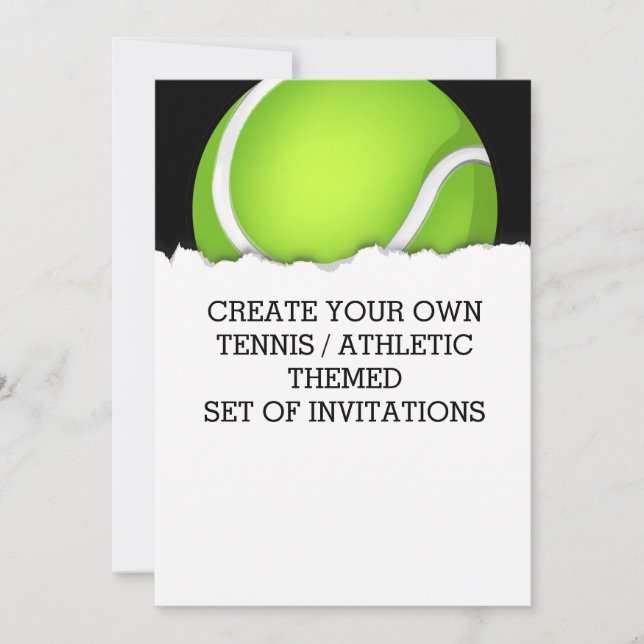 Créer une invitation à thème de tennis (Devant)