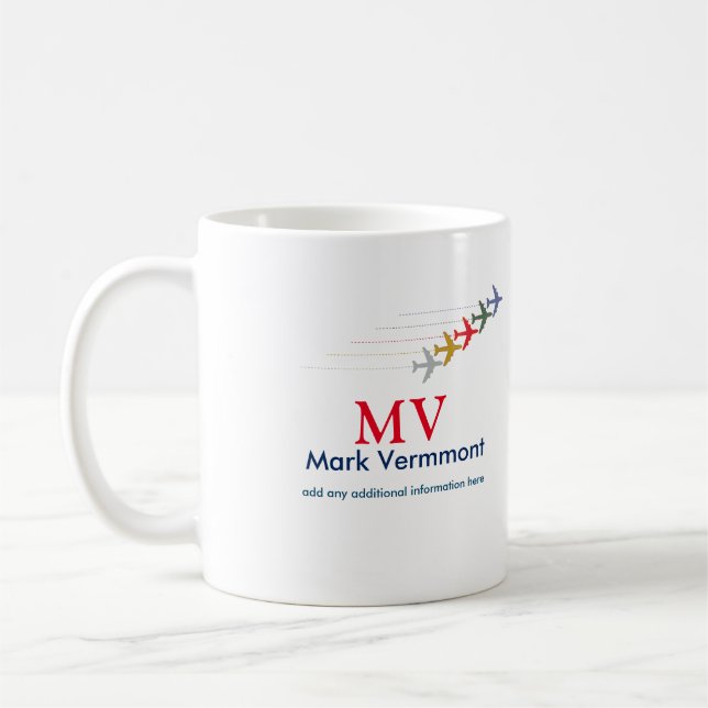 créer une tasse à café monogrammée de pilote éléga (Gauche)