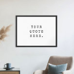 Créer votre propre affiche de devis<br><div class="desc">Créez votre propre devis personnalisé poster murale. Caractéristiques minimaliste typographie de machine à écrire en détresse que vous pouvez personnaliser avec dicton de motivation préféré, chanson lyrique ou texte personnalisé</div>