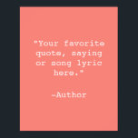 Créer votre propre affiche de devis<br><div class="desc">Créez votre propre devis d'illustration murale personnalisée. Caractéristiques typographie minimaliste de machine à écrire.</div>