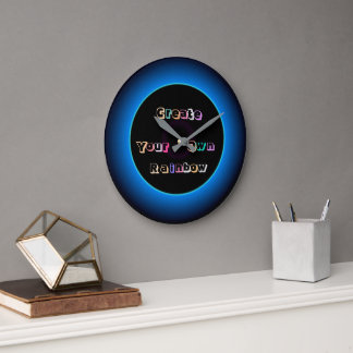 "Créer votre propre arc-en-ciel" texte sur horloge