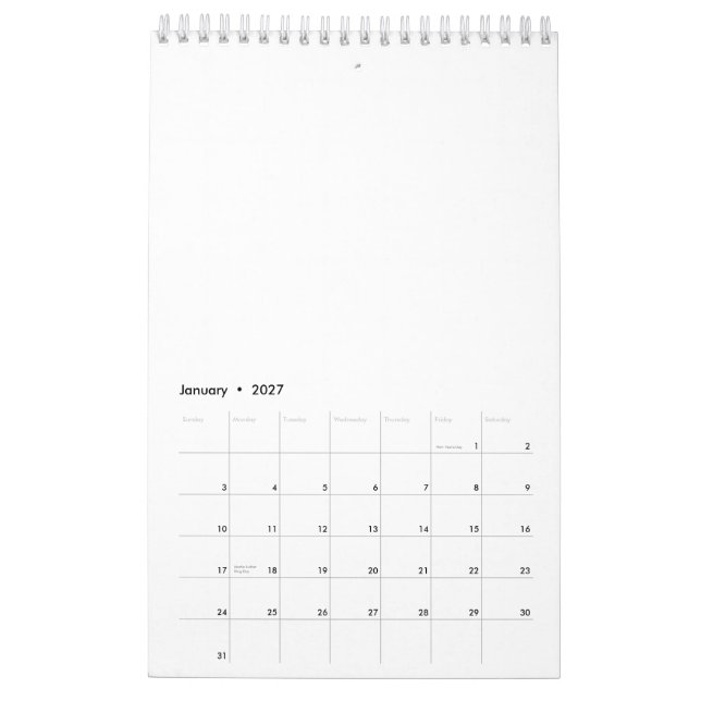 Créer votre propre calendrier (Jan 2027)