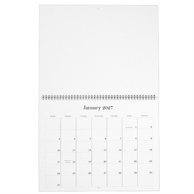 Créer votre propre calendrier (Jan 2027)