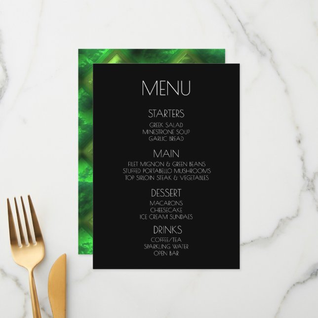 Créer votre propre - Menu Carreaux de diamant (Devant/Arrière en situation)