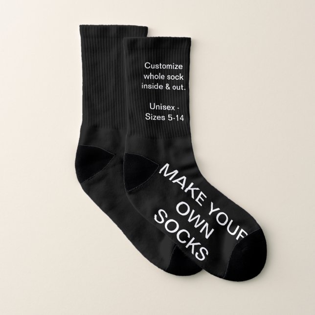 Créez vos propres chaussettes personnalisées NOIR (Paire)