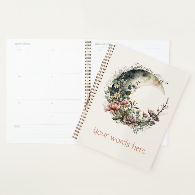 Créez vos propres roses de thé Floral Crescent Moo (Devant avec enveloppe)
