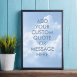 Créez votre propre affiche de devis<br><div class="desc">Créez votre propre devis d'illustration murale personnalisée. Personnalisez cette impression avec une typographie minimaliste moderne et un paysage de nuages bleus.</div>