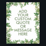 Créez votre propre affiche de devis<br><div class="desc">Créez votre propre devis personnalisé poster peintures murales. Personnalisez cette affiche avec la typographie minimaliste moderne et arrière - plan de verdure botanique</div>