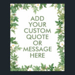 Créez votre propre affiche de devis<br><div class="desc">Créez votre propre devis personnalisé poster peintures murales. Personnalisez cette affiche avec la typographie minimaliste moderne et arrière - plan de verdure botanique</div>