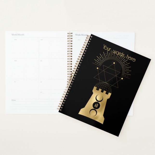 Créez votre propre Arcane d'or Tarot tour Lune (Devant avec enveloppe)