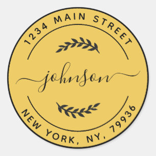 Créez Votre Propre Autocollant Rond Or et Noir