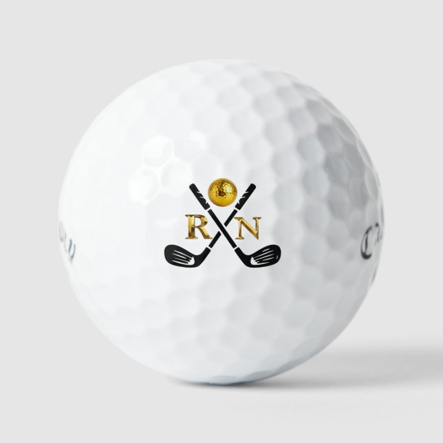 Créez Votre Propre Balle de Golf Thème Monogramme  (Recto)
