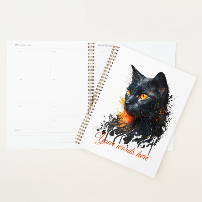 Créez votre propre buste de chat noir fière (Devant avec enveloppe)