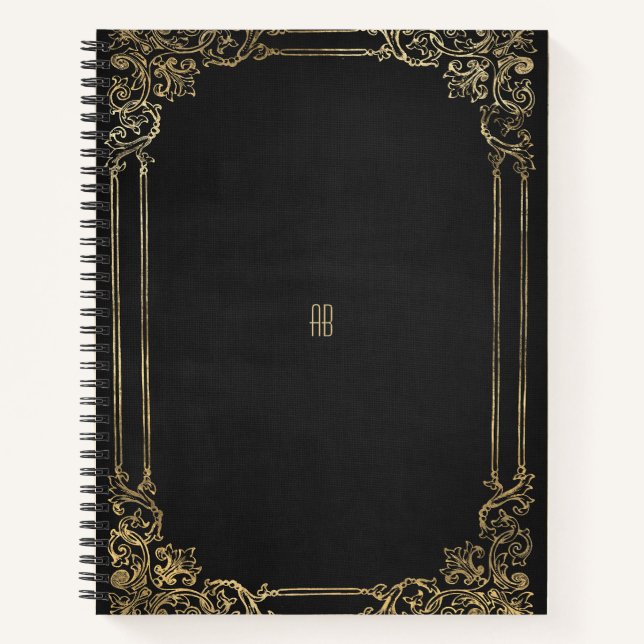 Créez Votre Propre Cahier Noir Doré (Devant)