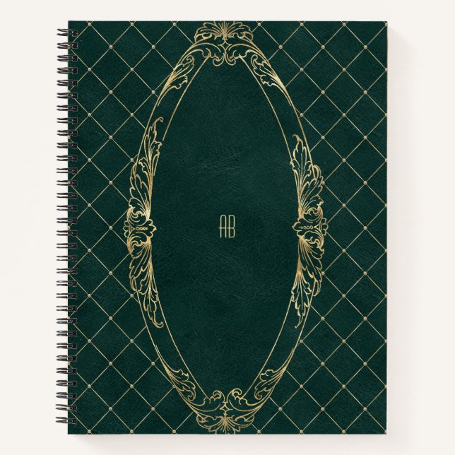 Créez Votre Propre Cahier Vert Foncé Doré (Devant)
