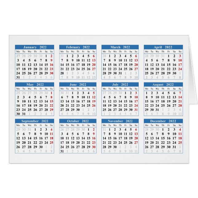 Créez votre propre calendrier 2022 (Devant Horizontal)
