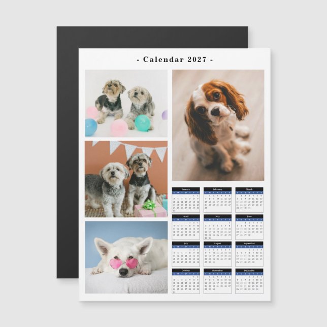 Créez votre propre calendrier 2027 avec un collage (Devant / Derrière)