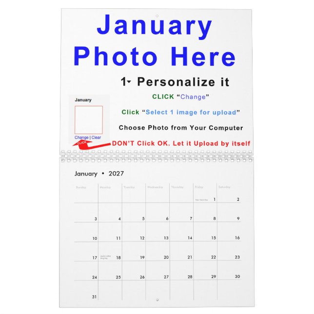 Créez votre propre calendrier en ligne 2015, INSTR (Jan 2027)