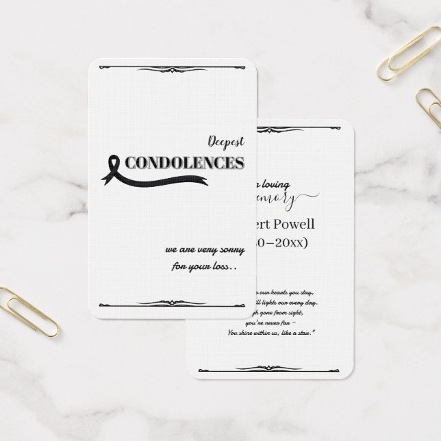 Créez votre propre carte de condoléances simple 3, (Bureau)