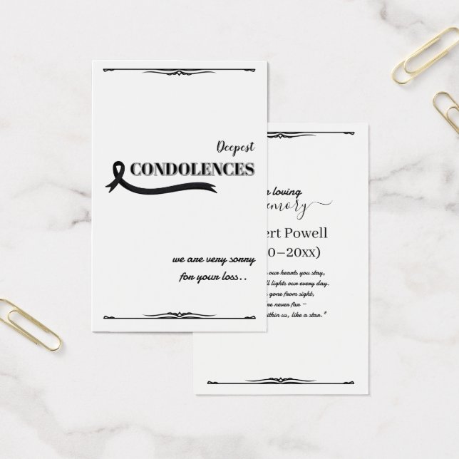 Créez votre propre carte de condoléances simple 3, (Bureau)