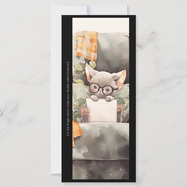 Créez votre propre carte de signet de chaton gris  (Devant)