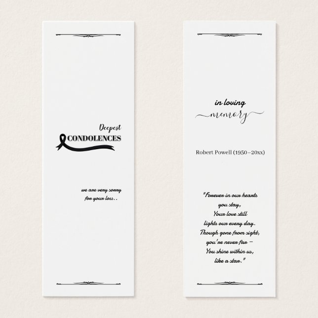 Créez Votre Propre Carte de Sympathie Simple 3,0"  (Devant & derrière)