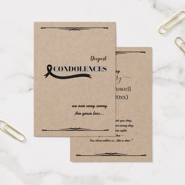Créez Votre Propre Carte de Sympathie Simple 3,5"  (Bureau)