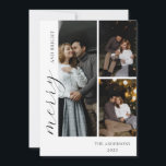 Créez votre propre carte de vœux avec 3 photos col<br><div class="desc">Les cartes de vœux en collage photo sont le meilleur moyen d'afficher vos photos préférées de votre famille, de vos amis et de vos proches. Souhaitez à votre famille et à vos amis avec cette carte de vœux de vacances en collage de trois photos avec la signature de la famille...</div>