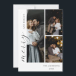 Créez votre propre carte de vœux avec 3 photos col<br><div class="desc">Les cartes de vœux en collage photo sont le meilleur moyen d'afficher vos photos préférées de votre famille, de vos amis et de vos proches. Souhaitez à votre famille et à vos amis avec cette carte de vœux de vacances en collage de trois photos avec la signature de la famille...</div>