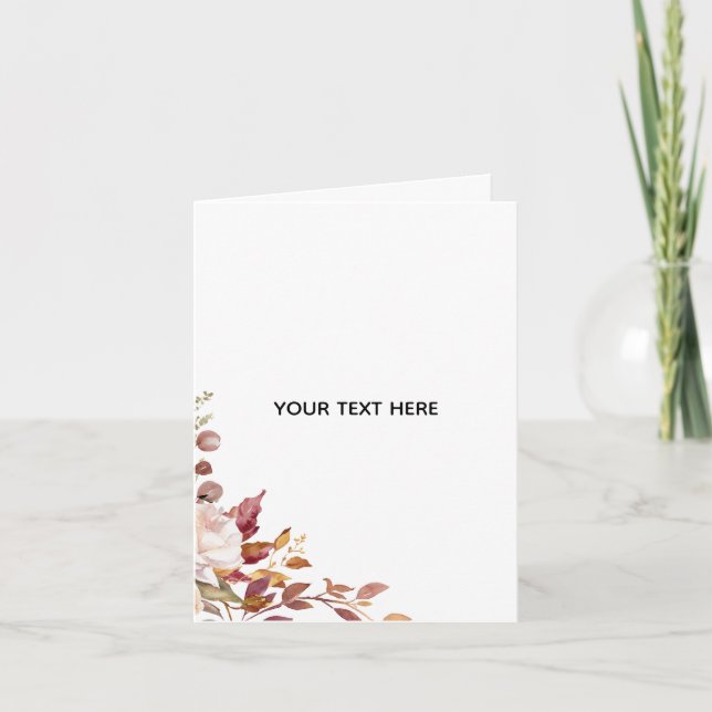 Créez Votre Propre Carte De Vœux Florale Pliée (Devant)