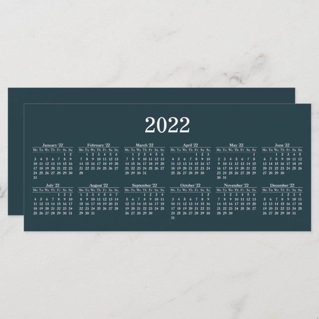 Créez votre propre carte plat 2022 calendrier (Devant / Derrière)